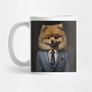 Pomeranian Dog in Suit Mug